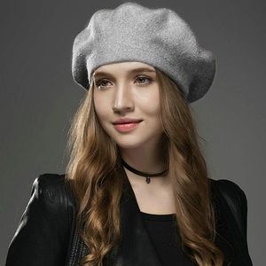 Winter Embedded Crystal Wool Beret
